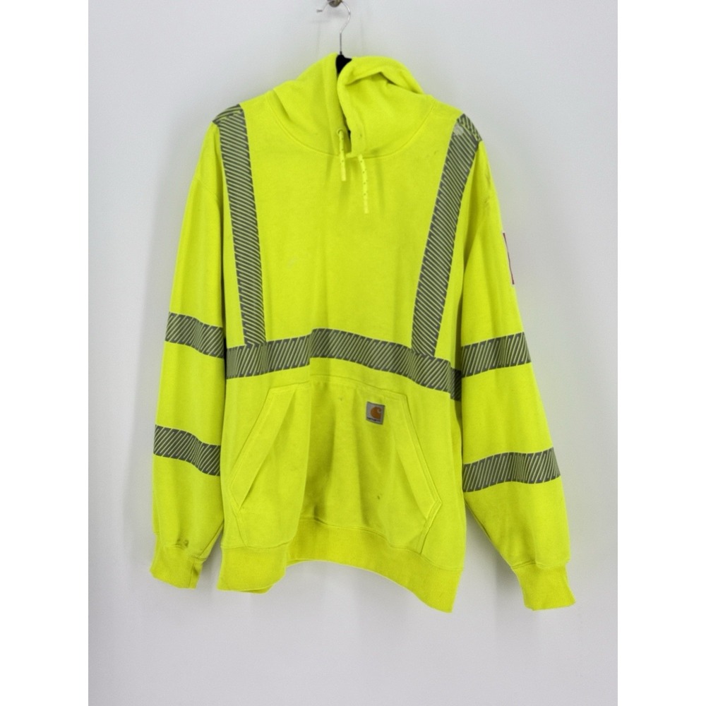 Carhartt® Rain Defender Safety Yellow Reflective Hoodie Sweatshirt 2XL Ts4987-M